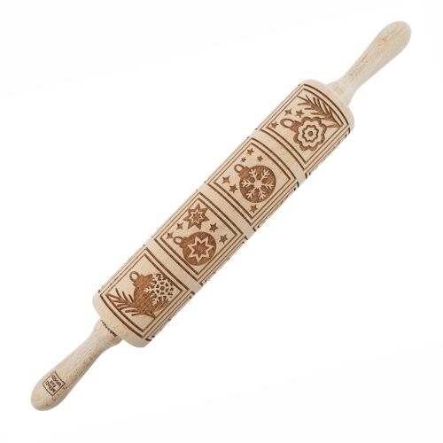 MoodForWood fa sodrófa, gravírozott, 43 cm fogantyúkkal, sütéshez tökéletes - karácsonyfadíszek keksz mintával 146812479