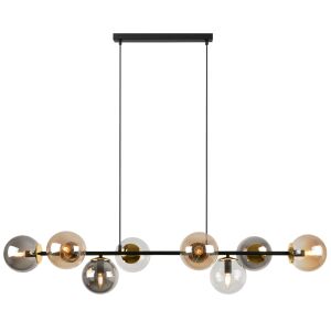 SIENA FEKETE ÉS ARANY FÜGGŐLÁMPA 8 LAPOS VEGYES LÁMPABÚRÁVAL E14 146813421 - Lámpa & Világítás