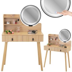 Toaletă cosmetică cu oglindă LED 146814635 - Mobiliere