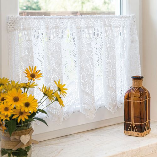 INESS Készre varrt áttört függöny, szélesség 150 x magasság 60cm, szín 001 fehér 913501 146816030