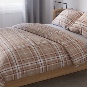 SAVANA Szatén Ágyneműhuzat - Bézs Kockás - 220x200cm 146817478 - Ágynemű - ifjúsági és felnőtt