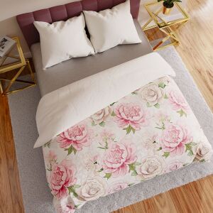 PATTI ágyneműgarnitúra 160x200 cm - szatén pamut, fehér, virágmintás 146819270 - Ágynemű - ifjúsági és felnőtt