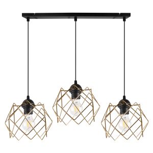 STELLA FÜGGŐLÁMPA 3 LAPOS ARANY LÁMPABÚRÁVAL E27 146820861 - Lámpa & Világítás