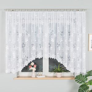 RENATA - Készre varrt jacquard függöny alul kivágással - 400x150 cm - fehér 146821162 - Függöny
