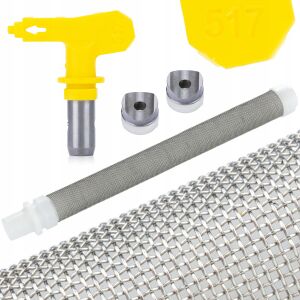 Rosfix festőfúvóka készlet, 517-es modell + 1x Rosfix fúvókafedél/tömítés + fehér, 60-as mesh-es ujjszűrő festőgéphez 1 db.