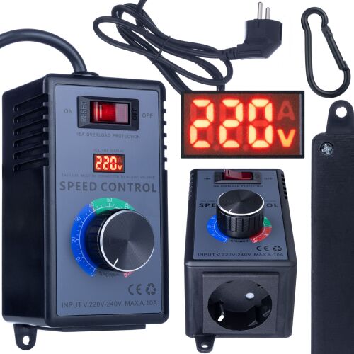 4000 W-os motor/teljesítmény/feszültség fordulatszám-szabályozó házban, 230 V-os aljzattal