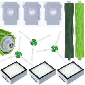 iRoomba E/I/J sorozatú készlet, 3x zacskó, 3x szűrő, 3x oldalkefe (csavarokkal), 2x görgő (főkefe) 146822213 - Robotporszívó kiegészítő