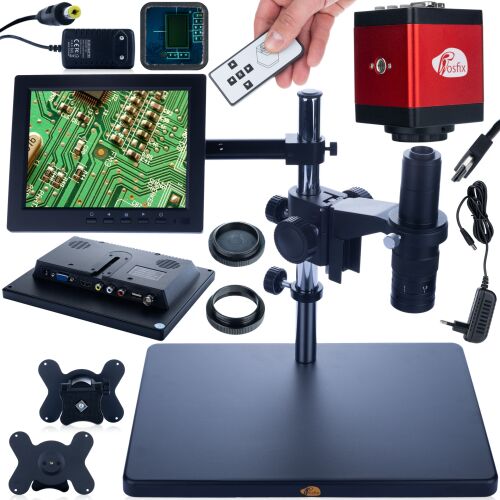 Rosfix Earth Pro MCEP-0.5X-PZRR digitális mikroszkóp állítható karral + 8 hüvelykes kijelzővel + digitális mikroszkóp tartóval + Draco piros kamerával 146822600