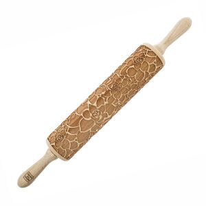 MoodForWood Fa Sodrófa, Gravírozott, 43 cm Fogantyúkkal, Sütéshez Tökéletes - Pozsgás Minta 146822615 - Sodrófa & Nyújtófa