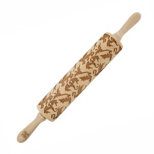MoodForWood Fa Sodrófa, Gravírozott, 43 cm Fogantyúkkal, Sütéshez Tökéletes - Sárkány Minta 146823796 - Sodrófa & Nyújtófa