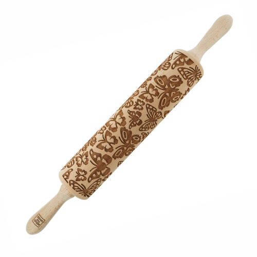 MoodForWood Fa Sodrófa, Gravírozott, 43 cm Fogantyúkkal, Sütéshez Tökéletes - Pillangó Minta 146824340