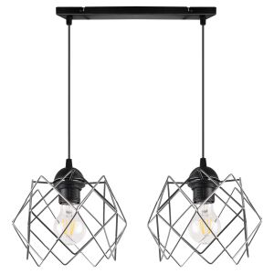 STELLA FÜGGŐLÁMPA 2 LAPOS KRÓM LÁMPABÚRÁVAL E27 146824644 - Lámpa & Világítás