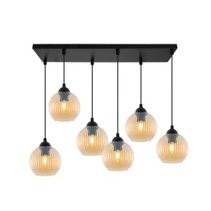 RIFFLE FEKETE FÜGGŐLÁMPA 6 IZZÓS MÉZ ALAKÚ GÖMB E27 146825961 - Lámpa & Világítás