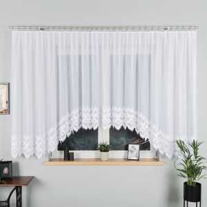 FELICJA - Készre varrt jacquard függöny alul kivágással - 500x160 cm - fehér 146826857 - Függöny