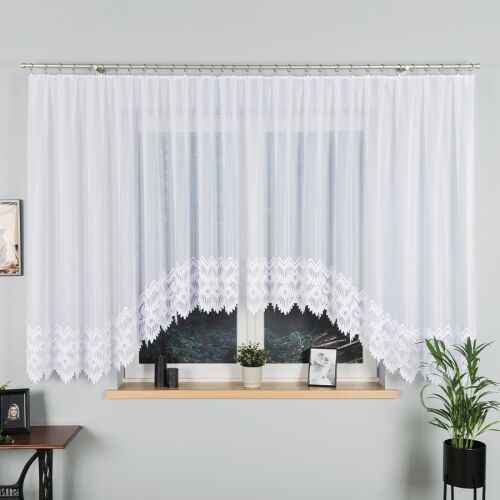 FELICJA - Készre varrt jacquard függöny alul kivágással - 500x160 cm - fehér 146826857
