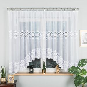 DARIA - Készre varrt jacquard függöny alul kivágással - 400x160 cm - fehér 146826914 - Függöny