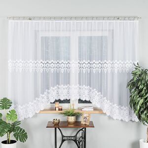 DARIA - Készre varrt jacquard függöny alul kivágással - 450x175 cm - fehér 146827425 - Függöny