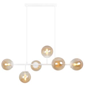 SIENA FEHÉR MENNYEZETI LÁMPA 6 IZZÓS MÉZ SZÍNŰ, E14, HOSSZÚ SZÁRÚ 146828403 - Lámpa & Világítás