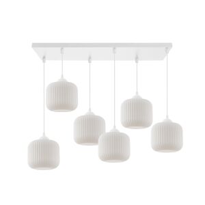 RIFFLE FEHÉR FÜGGŐLÁMPA 6 LAPOS FEHÉR HENGERES LÁMPABÚRÁVAL E27 146829468 - Lámpa & Világítás