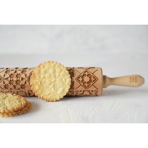 MoodForWood Fa Sodrófa, Gravírozott, 43 cm Fogantyúkkal, Sütéshez Tökéletes - Azulejos Minta 146830355 - Sodrófa & Nyújtófa