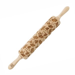 MoodForWood Fa Sodrófa, Gravírozott, 43 cm Fogantyúkkal, Sütéshez Tökéletes - Ginko Biloba Minta 146830351 - Sodrófa & Nyújtófa