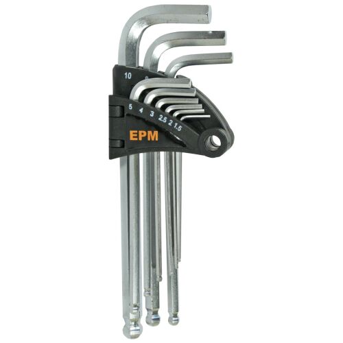 L TÍPUSÚ IMBUSZKULCSKÉSZLET, 9 RÉSZES, RÖVID GÖMBVEL - E-400-2580 146831283