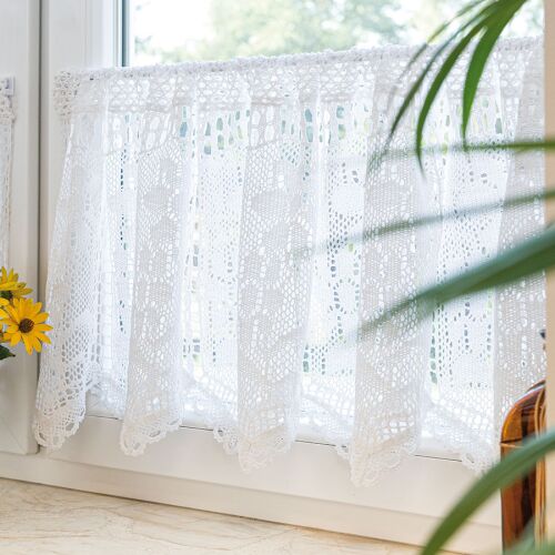 INESS Készre varrt áttört függöny, szélesség 150 x magasság 40cm, szín 001 fehér 913501