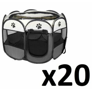 Kutya/macska játszókarám 74x74x43cm - szürke x 20 146834514 - Kutya kennel & Kifutó