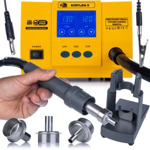AirFlow X Rosfix 1300W Érintőképernyős LCD TurboPro - SMD Forrasztóállomás | 3 Csatorna | Érintőképernyő | Kefe nélküli turbina | Automatikus alvó üzemmód | Ólommentes 146834828 - Forrasztógép
