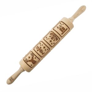 MoodForWood Fa Sodrófa, Gravírozott, 43 cm Fogantyúkkal, Sütéshez Tökéletes - Téli Minta 146835352 - Sodrófa & Nyújtófa