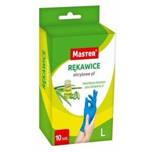 MASTER ALOES NITRIL KESZTYŰ, L MÉRETŰ, 10 DARABOS CSOMAG - REK GU FOR L 146837053 - Elsősegély