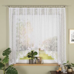 BOGUMIŁA - Készre varrt jacquard függöny alul kivágással - 300x160 cm - fehér 146837899 - Függöny