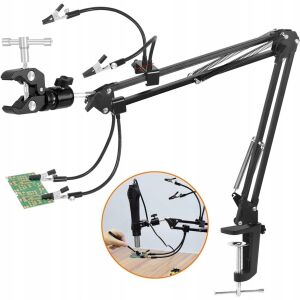 Boom - univerzális harmadik kar 4 krokodilcsipesztel az asztallapra szerelve 146838179 - Forrasztógép kiegészítő