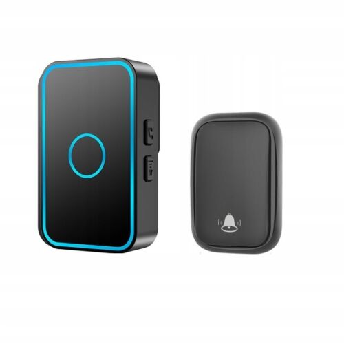 Vezeték nélküli kapucsengő kék LED-del - fekete