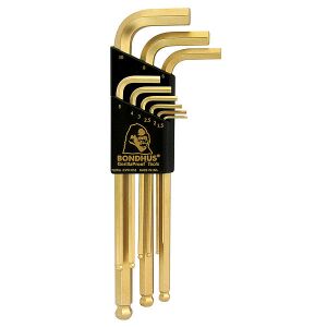 ZESTAW IMBUSÓW DŁUGICH Z KULKĄ 1.5-10MM,POKRYTE ZŁOTEM 9SZT. - L/BO38099