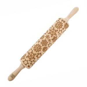 MoodForWood fa sodrófa, gravírozott, 43 cm fogantyúkkal, sütéshez tökéletes - hópehely minta 146838603 - Sodrófa & Nyújtófa