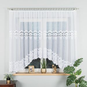 DARIA - Készre varrt jacquard függöny alul kivágással - 300x160 cm - fehér 146839575 - Függöny