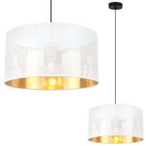 ASTI FEKETE FÜGGŐLÁMPA 1 LAPOS FEHÉR-ARANY LÁMPABÚRA 35CM 146840453 - Lámpa & Világítás