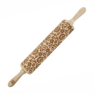 MoodForWood fa sodrófa, gravírozott, 43 cm fogantyúkkal, sütéshez tökéletes - lengyel népi minta 146840655 - Sodrófa & Nyújtófa