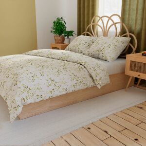 ORLINA ágyneműgarnitúra 220x200 cm - szatén pamut, fehér, növényi minta 146840990 - Ágynemű - ifjúsági és felnőtt