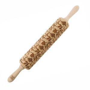 MoodForWood Fa Sodrófa, Gravírozott, 43 cm Fogantyúkkal, Sütéshez Tökéletes - Fűszeres Minta 146841584 - Sodrófa & Nyújtófa