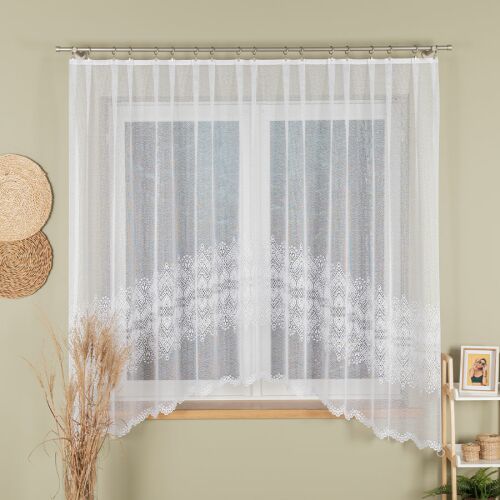 ESMERALDA - Készre varrt jacquard függöny alul kivágással - 310x180 cm - fehér 146841777