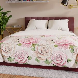 PATTI ágyneműgarnitúra 220x200 cm - szatén pamut, fehér, virágmintás 146842017 - Ágynemű - ifjúsági és felnőtt