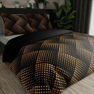 LUXE szatén ágyneműhuzat - arany geometrikus minták - 220x200cm 146842369 - Ágynemű - ifjúsági és felnőtt