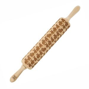 MoodForWood Fa Sodrófa, Gravírozott, 43 cm Fogantyúkkal, Sütéshez Tökéletes - Nyuszi Minta 146843303 - Sodrófa & Nyújtófa