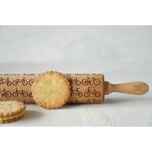 MoodForWood Fa Sodrófa, Gravírozott, 43 cm Fogantyúkkal, Sütéshez Tökéletes - Bicikli Minta 146843512 - Sodrófa & Nyújtófa