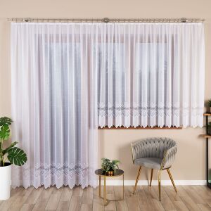 MODESTA - Készre varrt jacquard függöny egyenes szegéllyel - 300x250 cm - fehér 146843899 - Függöny