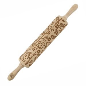 MoodForWood Fa Sodrófa, Gravírozott, 43 cm Fogantyúkkal, Sütéshez Tökéletes - Rugós Minta 146844052 - Sodrófa & Nyújtófa