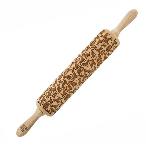 MoodForWood Fa Sodrófa, Gravírozott, 43 cm Fogantyúkkal, Sütéshez Tökéletes - Kutyák Mintája 146844140