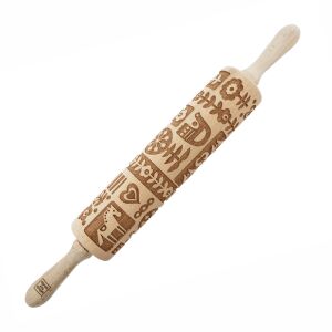 MoodForWood Fa Sodrófa, Gravírozott, 43 cm Fogantyúkkal, Sütéshez Tökéletes - Skandináv Minta 146844176 - Sodrófa & Nyújtófa